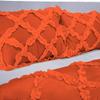 3 Piece Cross Ribbon Ruffle Duvet Cover Set with Zipper & Corner Ties 800 Thread Count 100% Egyptian Cotton Premium Hotel Class Decorative Bedding(Super King, Orange) view 3
