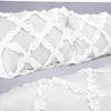 3 Piece Cross Ribbon Ruffle Duvet Cover Set with Zipper & Corner Ties 800 Thread Count 100% Egyptian Cotton Premium Hotel Class Decorative Bedding(Super King, White) view 3