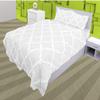 3 Piece Cross Ribbon Ruffle Duvet Cover Set with Zipper & Corner Ties 800 Thread Count 100% Egyptian Cotton Premium Hotel Class Decorative Bedding(King/Cal-King, White) view 1