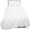 3 Piece Cross Ribbon Ruffle Duvet Cover Set with Zipper & Corner Ties 800 Thread Count 100% Egyptian Cotton Premium Hotel Class Decorative Bedding(King/Cal-King, White) view 2