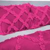 3 Piece Cross Ribbon Ruffle Duvet Cover Set with Zipper & Corner Ties 800 Thread Count 100% Egyptian Cotton Premium Hotel Class Decorative Bedding(Oversized Super King, Hot Pink) view 3