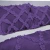 3 Piece Cross Ribbon Ruffle Duvet Cover Set with Zipper & Corner Ties 800 Thread Count 100% Egyptian Cotton Premium Hotel Class Decorative Bedding(King/Cal-King, Purple) view 3