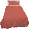 3 Piece Cross Ribbon Ruffle Duvet Cover Set with Zipper & Corner Ties 800 Thread Count 100% Egyptian Cotton Premium Hotel Class Decorative Bedding(Oversized Super King, Brick Red) view 2