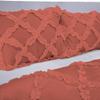 3 Piece Cross Ribbon Ruffle Duvet Cover Set with Zipper & Corner Ties 800 Thread Count 100% Egyptian Cotton Premium Hotel Class Decorative Bedding(Oversized Super King, Brick Red) view 3