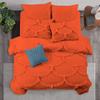 3 Piece Sirena Shabby Chic Duvet Cover with Zipper & Corner Ties, Pillow Shams 800 Thread Count 100% Egyptian Cotton Decorative Bedding (Full/Queen, Orange) view 1