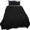 5 Piece Cross Ribbon Ruffle Duvet Cover Set with Zipper & Corner Ties 800 Thread Count 100% Egyptian Cotton Premium Hotel Class Decorative Bedding(Super King, Black) view 2