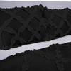 5 Piece Cross Ribbon Ruffle Duvet Cover Set with Zipper & Corner Ties 800 Thread Count 100% Egyptian Cotton Premium Hotel Class Decorative Bedding(Super King, Black) view 3