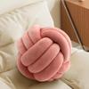 Knot Pillow Ball, Fluffy Handmade Decorative Throw Pillow, Soft Round Knotted Cushion for Couch & Bedroom, Cute Home Decor Ball Pillow for Living Room (7.87 Inches, Blush) view 1