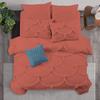 3 Piece Sirena Shabby Chic Duvet Cover with Zipper & Corner Ties, Pillow Shams 800 Thread Count 100% Egyptian Cotton Decorative Bedding (Full/Queen, Brick Red) view 1