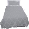 3 Piece Cross Ribbon Ruffle Duvet Cover Set with Zipper & Corner Ties 800 Thread Count 100% Egyptian Cotton Premium Hotel Class Decorative Bedding(Super King, Silver) view 2
