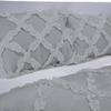 3 Piece Cross Ribbon Ruffle Duvet Cover Set with Zipper & Corner Ties 800 Thread Count 100% Egyptian Cotton Premium Hotel Class Decorative Bedding(Super King, Silver) view 3