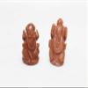 Rajasthan Gems Natural Brown Golden Star Sand Stone God Ganesha Decorative Statue Idol Set of 2 view 2