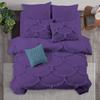 3 Piece Sirena Shabby Chic Duvet Cover with Zipper & Corner Ties, Pillow Shams 800 Thread Count 100% Egyptian Cotton Decorative Bedding (Oversized Super King, Purple) view 1