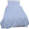 3 Piece Cross Ribbon Ruffle Duvet Cover Set with Zipper & Corner Ties 800 Thread Count 100% Egyptian Cotton Premium Hotel Class Decorative Bedding(Oversized Super King, Light Blue) view 2