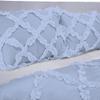 3 Piece Cross Ribbon Ruffle Duvet Cover Set with Zipper & Corner Ties 800 Thread Count 100% Egyptian Cotton Premium Hotel Class Decorative Bedding(Oversized Super King, Light Blue) view 3