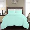 5 Piece Ruched Pattern Duvet Cover with Zipper & Corner Ties 100% Egyptian Cotton 800 Thread Count Premium Hotel Quality Decorative Bedding (Super King, Aqua Blue) view 1