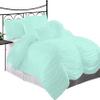 5 Piece Ruched Pattern Duvet Cover with Zipper & Corner Ties 100% Egyptian Cotton 800 Thread Count Premium Hotel Quality Decorative Bedding (Super King, Aqua Blue) view 3