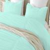 5 Piece Ruched Pattern Duvet Cover with Zipper & Corner Ties 100% Egyptian Cotton 800 Thread Count Premium Hotel Quality Decorative Bedding (Super King, Aqua Blue) view 4