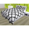 3 Piece Cross Ribbon Ruffle Duvet Cover Set with Zipper & Corner Ties 800 Thread Count 100% Egyptian Cotton Premium Hotel Class Decorative Bedding(King/Cal-King, Black/White) view 1