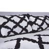 3 Piece Cross Ribbon Ruffle Duvet Cover Set with Zipper & Corner Ties 800 Thread Count 100% Egyptian Cotton Premium Hotel Class Decorative Bedding(King/Cal-King, Black/White) view 2