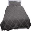 3 Piece Cross Ribbon Ruffle Duvet Cover Set with Zipper & Corner Ties 800 Thread Count 100% Egyptian Cotton Premium Hotel Class Decorative Bedding(Full/Queen, Dark Grey) view 2