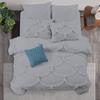1 Piece Duvet Cover Sirena Shabby Chic Duvet Cover with Zipper & Corner Ties, 800 Thread Count 100% Egyptian Cotton Decorative Bedding(Super King, Silver) view 1