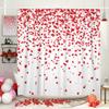 DYNH Valentines Day Shower Curtains for Bathroom, Cute Red Heart Valentine's Day Holiday Fabric Shower Curtain Set, White Bathroom Accessories Decor, Hooks Included (72W X 72H) view 1