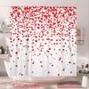 DYNH Valentines Day Shower Curtains for Bathroom, Cute Red Heart Valentine's Day Holiday Fabric Shower Curtain Set, White Bathroom Accessories Decor, Hooks Included (72W X 72H) view 2