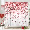 DYNH Valentines Day Shower Curtains for Bathroom, Cute Red Heart Valentine's Day Holiday Fabric Shower Curtain Set, White Bathroom Accessories Decor, Hooks Included (72W X 72H) view 3