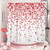 DYNH Valentines Day Shower Curtains for Bathroom, Cute Red Heart Valentine's Day Holiday Fabric Shower Curtain Set, White Bathroom Accessories Decor, Hooks Included (72W X 72H) view 4