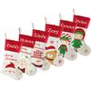 DearSun Set of 6, 18" Personalized Christmas Stockings with Exquisite Embroidery Names, Santa,Mrs.Claus,Bear,Snowman,Elf Boy&Girl Characters,Quality Linen Stockings for Family Decor view 1