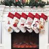 DearSun Set of 6, 18" Personalized Christmas Stockings with Exquisite Embroidery Names, Santa,Mrs.Claus,Bear,Snowman,Elf Boy&Girl Characters,Quality Linen Stockings for Family Decor view 4