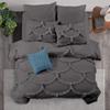 3 Piece Sirena Shabby Chic Duvet Cover with Zipper & Corner Ties, Pillow Shams 800 Thread Count 100% Egyptian Cotton Decorative Bedding (Oversized Super King, Dark Grey) view 1