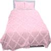 3 Piece Cross Ribbon Ruffle Duvet Cover Set with Zipper & Corner Ties 800 Thread Count 100% Egyptian Cotton Premium Hotel Class Decorative Bedding(Twin/Twin-XL, Baby Pink) view 2