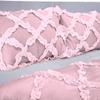 3 Piece Cross Ribbon Ruffle Duvet Cover Set with Zipper & Corner Ties 800 Thread Count 100% Egyptian Cotton Premium Hotel Class Decorative Bedding(Twin/Twin-XL, Baby Pink) view 3