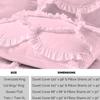 1 Piece Duvet Cover Sirena Shabby Chic Duvet Cover with Zipper & Corner Ties, 800 Thread Count 100% Egyptian Cotton Decorative Bedding(Super King, Baby Pink) view 3