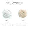 Ivory Knot Pillow Ball, Fluffy Handmade Decorative Throw Pillow, Soft Round Knotted Cushion for Couch & Bedroom, Cute Home Decor Ball Pillow for Living Room (7.87 Inches) view 4