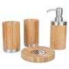 Axentia Bamboo Bath Set, ca. 10 x 23 x 19 cm, Wood Colour/Silver view 1