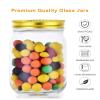 12oz Glass Jars With Lids Regular Mouth 20 Pack -Mason Jars 12 oz For Crafts, Meal Prep, Canning Jars For Food Storage Frascos De Vidrio Con Tapa Para Conservas-with 20 Chalkboard Stickers-Gold Lid view 3