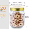 12oz Glass Jars With Lids Regular Mouth 20 Pack -Mason Jars 12 oz For Crafts, Meal Prep, Canning Jars For Food Storage Frascos De Vidrio Con Tapa Para Conservas-with 20 Chalkboard Stickers-Gold Lid view 4