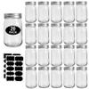 12oz Glass Jars With Lids Regular Mouth 20 Pack -Mason Jars 12 oz For Crafts, Meal Prep, Canning Jars For Food Storage Frascos De Vidrio Con Tapa Para Conservas-with 20 Chalkboard Stickers-Silver Lid view 1
