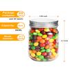 12oz Glass Jars With Lids Regular Mouth 20 Pack -Mason Jars 12 oz For Crafts, Meal Prep, Canning Jars For Food Storage Frascos De Vidrio Con Tapa Para Conservas-with 20 Chalkboard Stickers-Silver Lid view 4