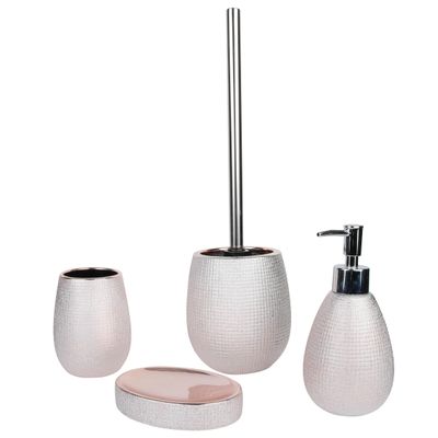 axentia Glitter Bathroom Set, Rose Gold/Black, ca. 13 x 32 x 20 cm