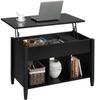 Coffee Table Lift Top Wood Home Living Room Modern Lift Top Storage Coffee Table w/Hidden Compartment Lift Tabletop Furniture, with 3 Hidden Compartment Storage Shelf (Black) view 1