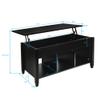 Coffee Table Lift Top Wood Home Living Room Modern Lift Top Storage Coffee Table w/Hidden Compartment Lift Tabletop Furniture, with 3 Hidden Compartment Storage Shelf (Black) view 3