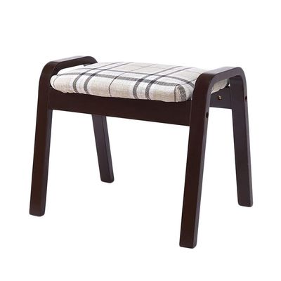 HOMEH Small Wood Bench Sofa Pouffe Stool with Padded Cushion Soft Upholstered Hallway Change Shoes Footrest (Color : Walnut, Size : #3)