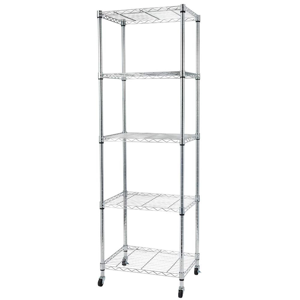 Fuara 4 Shelf Wire Shelving Unit Garage NSF Wire Shelf Metal Large Storage Shelves Heavy Duty Height Adjustable Utility Commercial Organizer (24" Lx 18" W x 71" H)