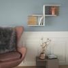 Ada Home Decor Wilfred Modern White & Oak Wall Shelf 22.64'' H x 35.83'' W x 7.87'' D/Wall Storage/Shelving Unit view 1