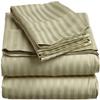 Apsley Linen Damask Stripe Egyptian Cotton 6-PCs Sheet Set (1 Fitted, 1 Flat, 4 Pillowcase) Fits 30-34'' Deep Pocket Sateen Weave Silky Soft Breathable (Queen, Sage Green) view 1