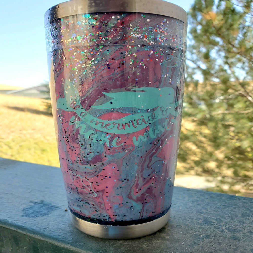 20 oz Mermaid Snow Globe Tumbler